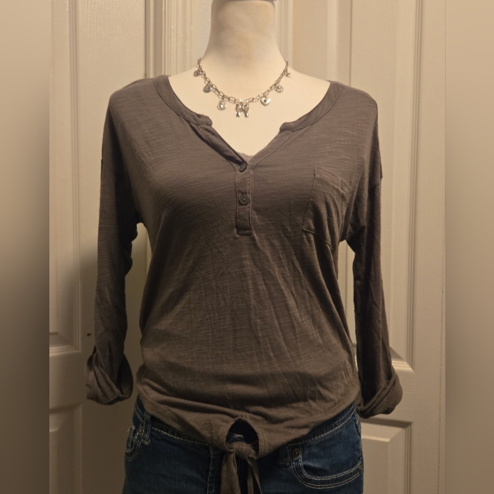 Casual Green Long Sleeve Women's Top